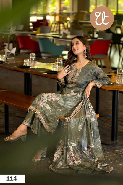 Threadthrill Soft Chinon 3 pcs Digital Printed Kurti Collection