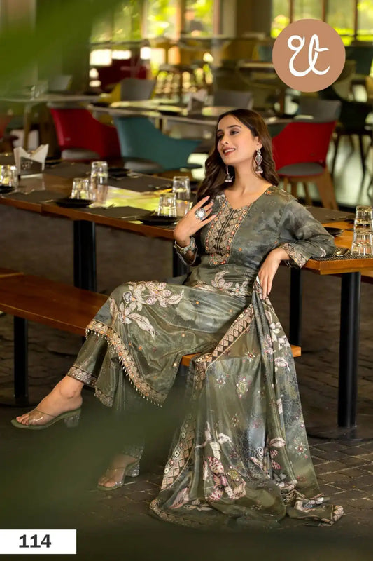 Threadthrill Soft Chinon 3 pcs Digital Printed Kurti Collection
