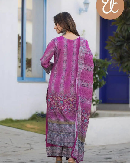 Threadthrill Soft Chinon 3 pcs Digital Printed Kurti Collection 2025