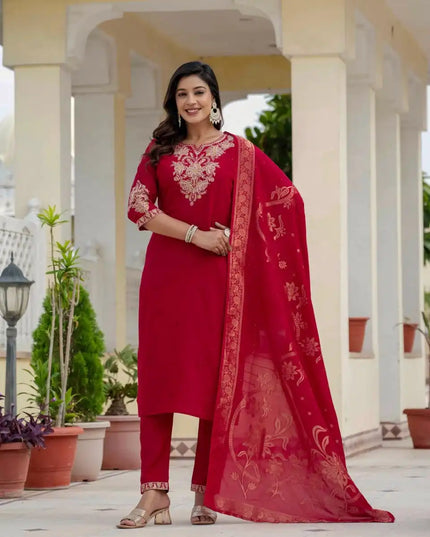 Lila Vol 21 Roman Silk Rad Color Kurti Pant Dupatta Collection 2025