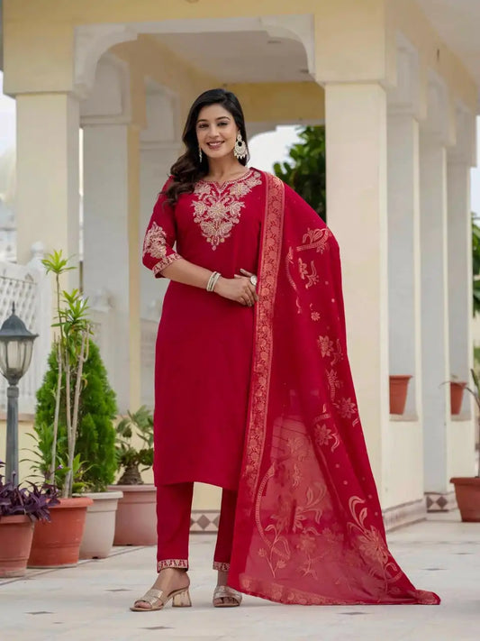 Lila Vol 21 Roman Silk Rad Color Kurti Pant Dupatta Collection 2025