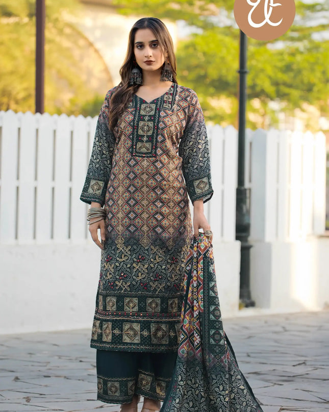 Threadthrill Chinon Digital Printed Readymade Dress