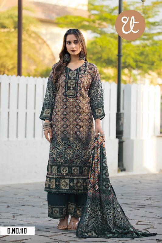 Threadthrill Chinon Digital Printed Readymade Dress