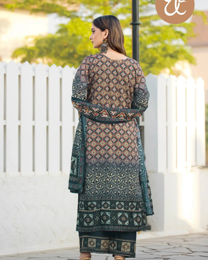 Threadthrill Chinon Digital Printed Readymade Dress