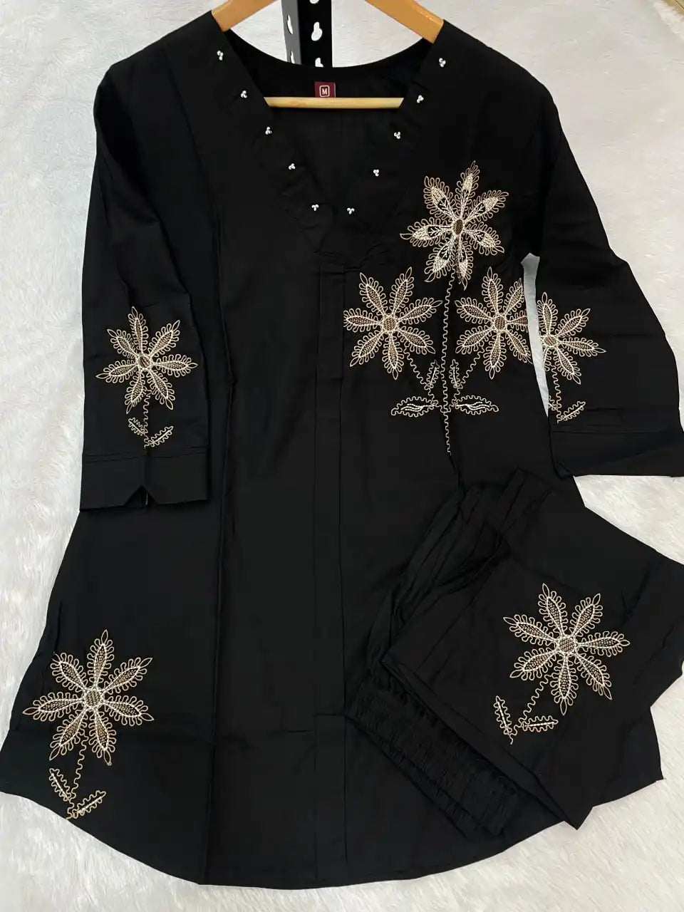 Lila Vol 22 Heavy Rayon Co Ord Set With Embroidery Design