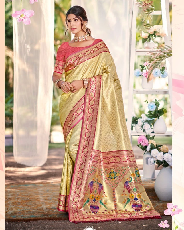 Bunawat Devyani Kanjivaram Silk With Weaing wear Saree Collection