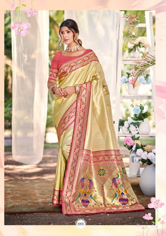 Bunawat Devyani Kanjivaram Silk With Weaing wear Saree Collection