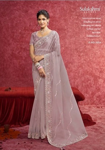 Sulakshmi Ambika Banarasi Beauty Purple Color 4204 Carnival Wear Saree