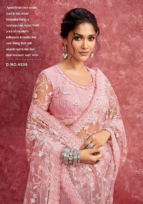 Sulakshmi Ambika Nett Pink Color 4206 Carnival Wear Saree