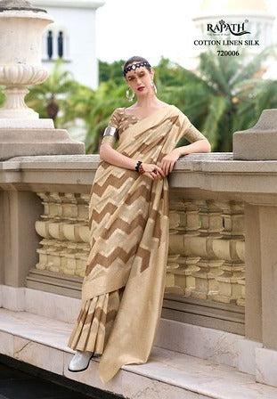 Rajpath Renault Zigzag Pettern Border 720006 Uniform Wear Saree