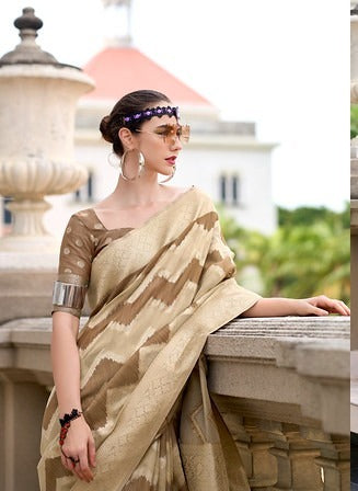 Rajpath Renault Zigzag Pettern Border 720006 Uniform Wear Saree