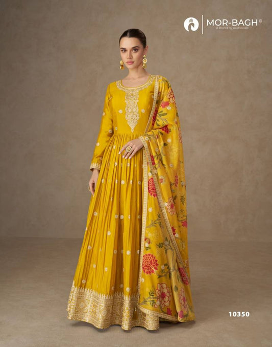 Aashirwad Mor Bagh Anmol Chinon Silk Embroidered Gown Collection