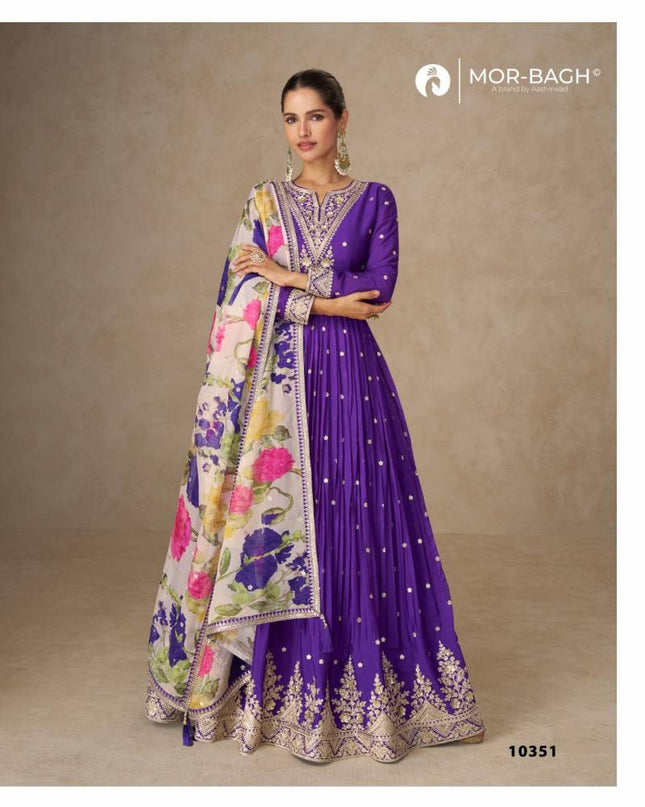 Aashirwad Mor Bagh Anmol Chinon Silk Fancy Goun Collection