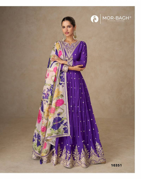 Aashirwad Mor Bagh Anmol Chinon Silk Fancy Goun Collection