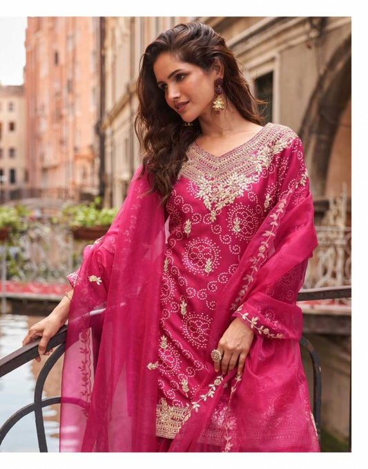 Sayuri Meena Chinon Silk Salwar Suits Collection