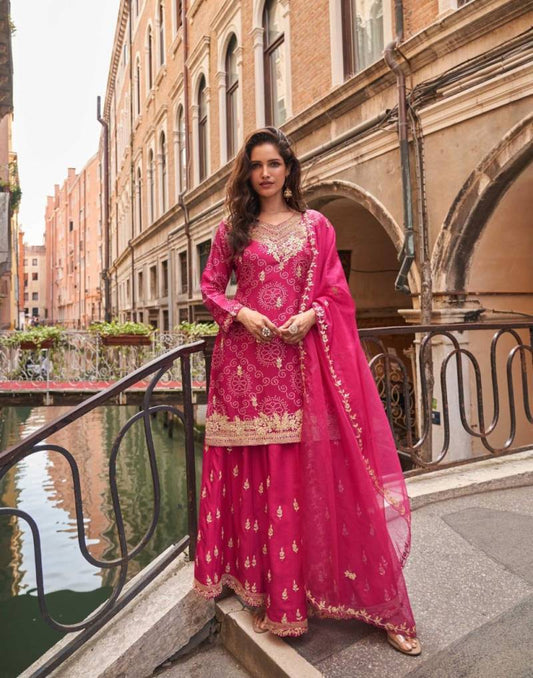 Sayuri Meena Chinon Silk Salwar Suits Collection