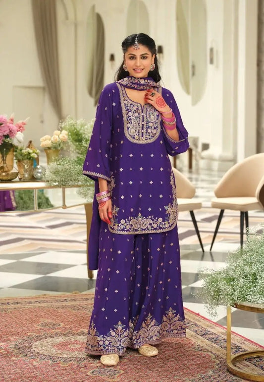 Eba Saaj Chinon Sharara Suit Diwali Festival 2025