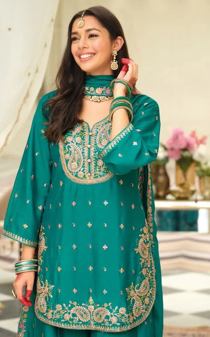 Eba Saaj Chinon Sharara Suit Diwali Collection