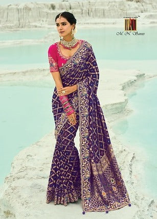 MN Shahi Poshak Vol 4 Moti Silk 80012 Reception Wear Saree Collection