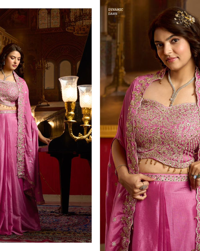 Navi SANIKA RAAG Chinon Silk Shrug Style Designer Dress