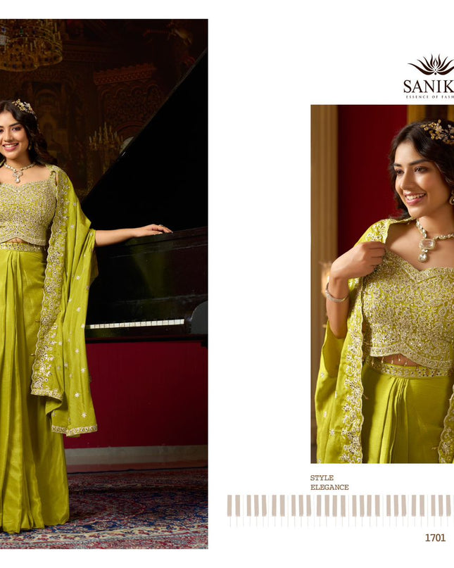 Navi SANIKA RAAG Chinon Silk Shrug Style Designer Dress