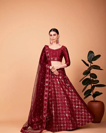 Aawiya 104 Heavy Tebi Silk Embroidery Lehenga Choli