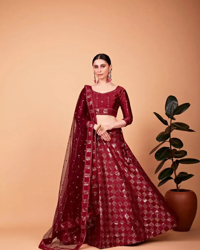 Aawiya 104 Heavy Tebi Silk Embroidery Lehenga Choli