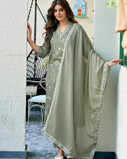 Aradhna 2053 Pista Color Rayon Printed Readymade Dress