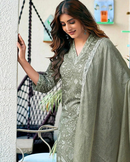 Aradhna 2053 Pista Color Rayon Printed Readymade Dress
