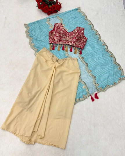 BDB 48 Crepe Silk Sequins Embroidery Indo Western Wear Collection