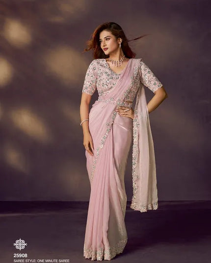Celeste 25908 Two Tone Satin Silk Ready To Wear Saree