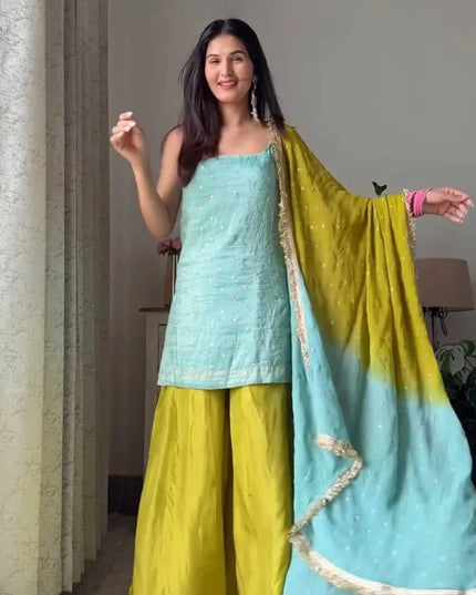 Deepika 5914 Chinon Silk Festival Readymade Dress
