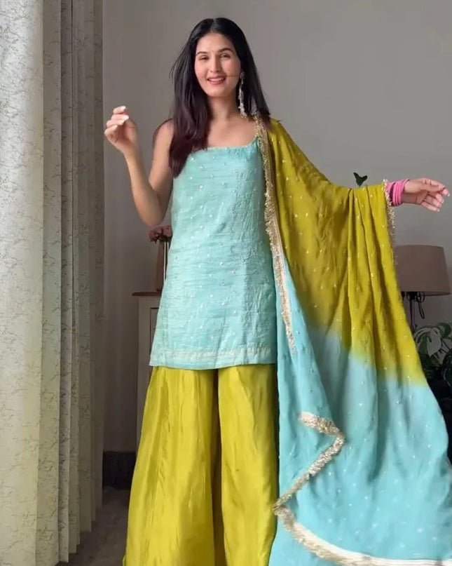 Deepika 5914 Chinon Silk Festival Readymade Dress