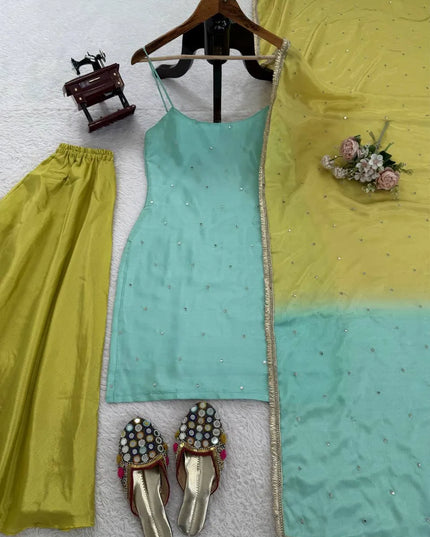 Deepika 5914 Chinon Silk Festival Readymade Dress
