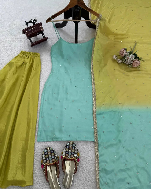 Deepika 5914 Chinon Silk Festival Readymade Dress