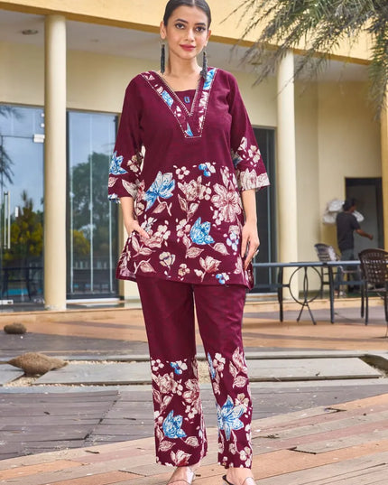 Lila 128 Pure Cotton Printed Co Ord Set