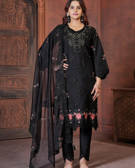 Lila 130 Viscose Roman Embroidery Readymade Dress