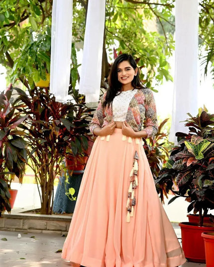 Mohini 7050 Georgette Blouse Koti With Plain Skirt Wholesale