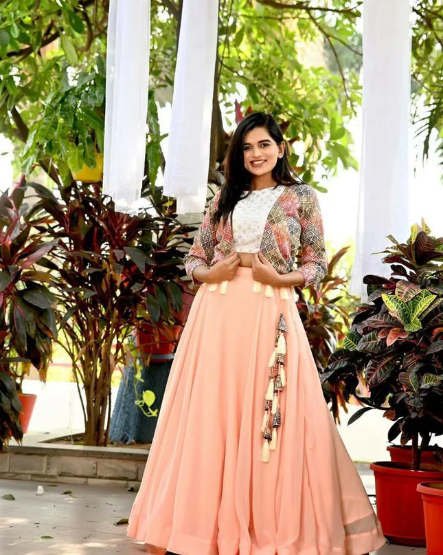 Mohini 7050 Georgette Blouse Koti With Plain Skirt Wholesale