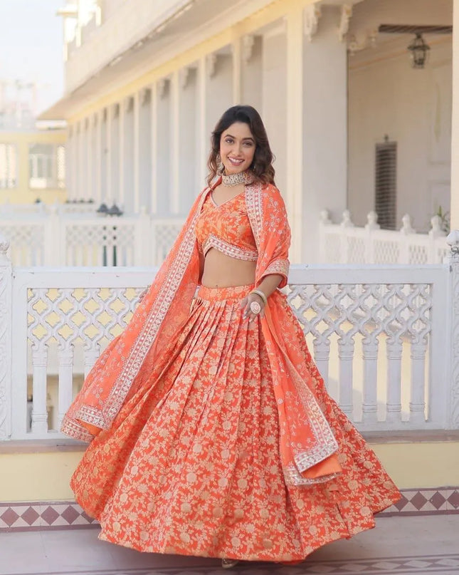 Mohini 7081 Heavy Embroidered Jecquard Lehenga Choli