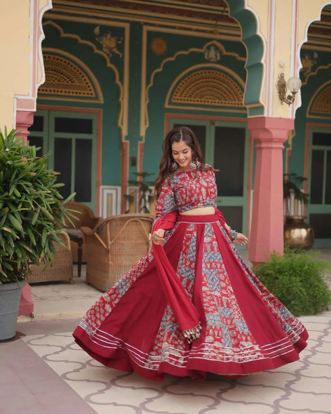 Mohini 7123 Maroon Color Navratri Readymade Printed Rayon Lehenga Choli Set