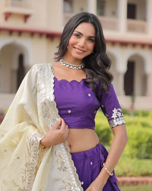 Mohini 7150 Purple Gold Crush Sequins Work Lehenga Choli Collection
