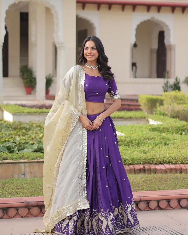 Mohini 7150 Purple Gold Crush Sequins Work Lehenga Choli Collection