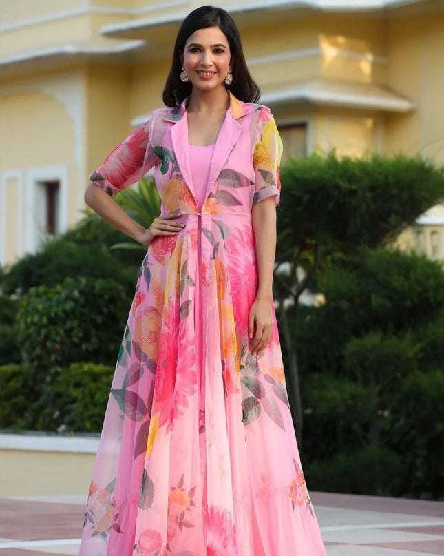 Mohini 9018 Pink Kurti with Shrug