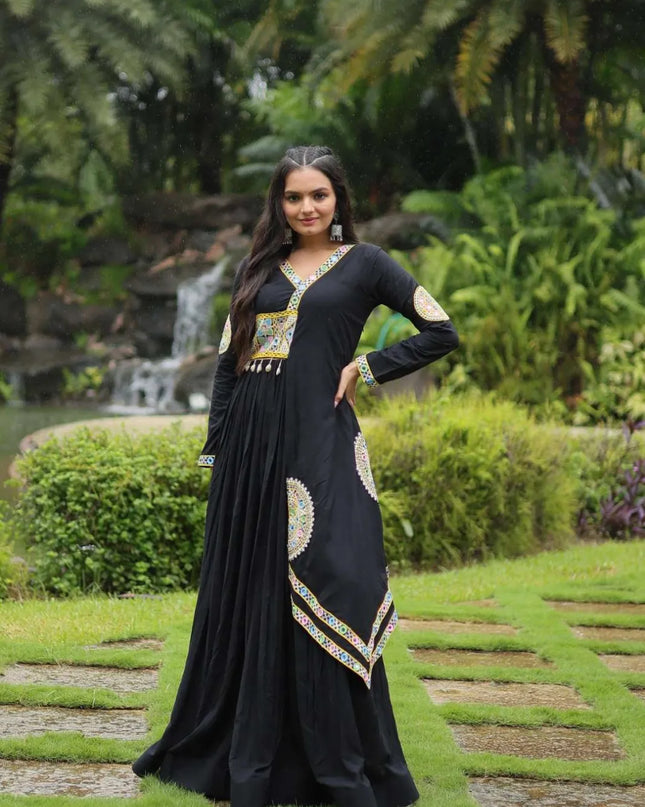Mohini 9203 Black Color Navratri Mother Daughter Combo Gown Dress 2024