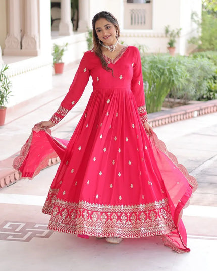 Mohini 9281 Vichitra Silk Embroidery Gown Collection