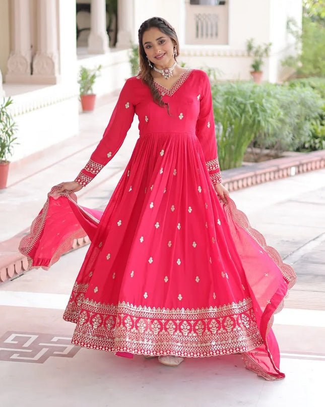 Mohini 9281 Vichitra Silk Embroidery Gown Collection