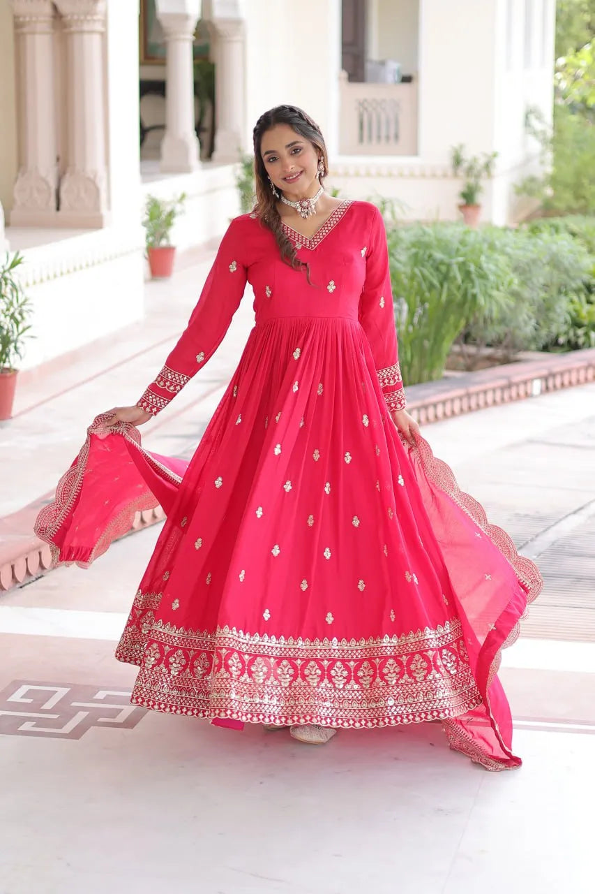 Mohini 9281 Vichitra Silk Embroidery Gown Collection