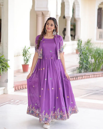 Mohini 9303 Vichitra Silk Festival Wear Koti With Gown