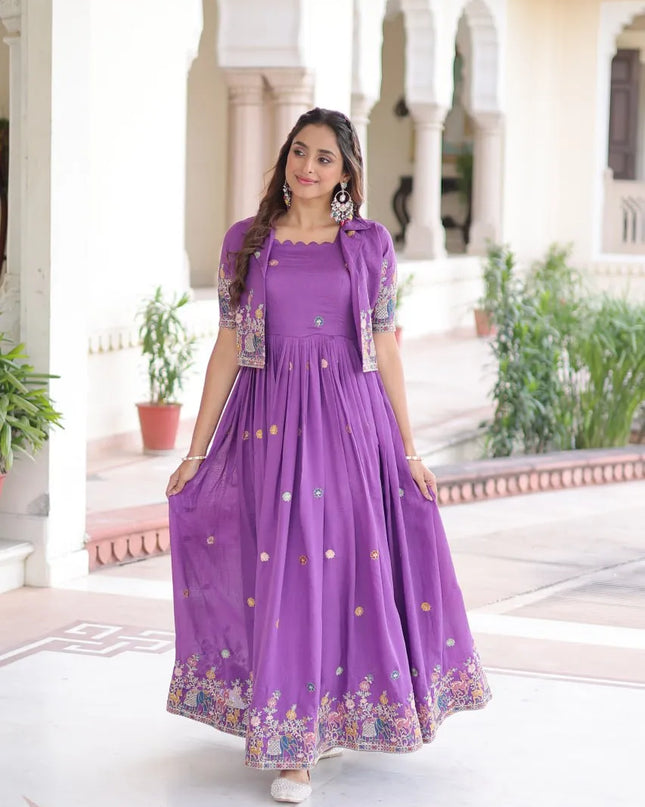 Mohini 9303 Vichitra Silk Festival Wear Koti With Gown